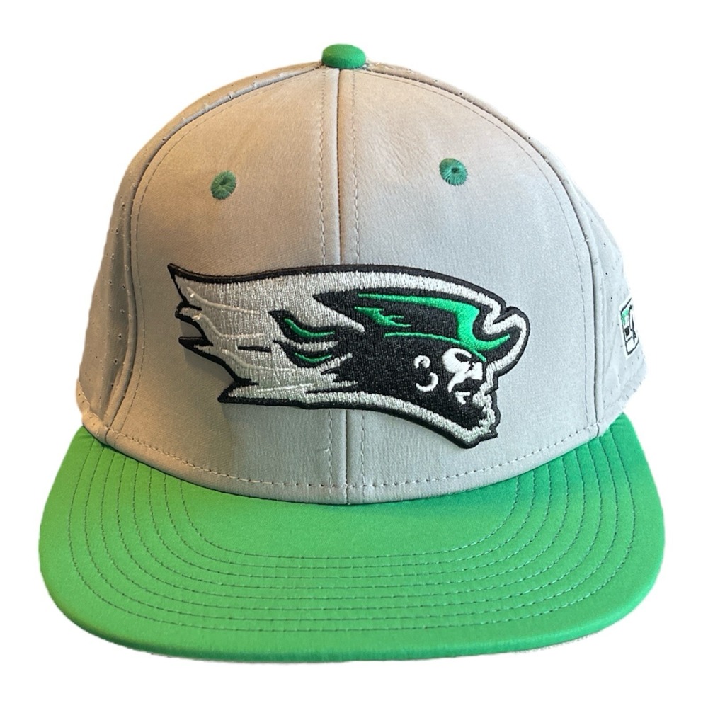 The Game PRO Fitted Football Hat 6-7/8‎ Gray Green Vented RHS Team